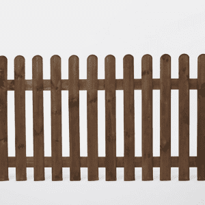 6FT x 3FT Picket Fence Panel (Round Top) | Brown | Perfect choice for creating a low level garden divider without obstructing visibility within your garden.