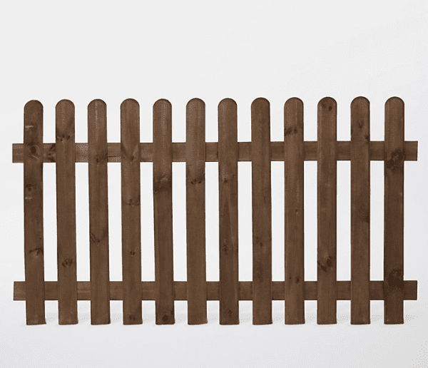 6FT x 3FTPicket Fence Panel Rounded Top Brown