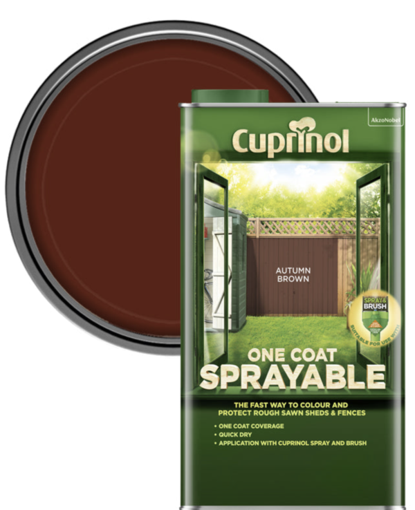 Cuprinol One Coat Spray Fence Treatment Autumn Brown L