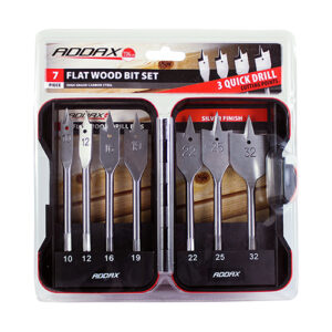 Flat Wood Bit Set Addax 7 Piece Set