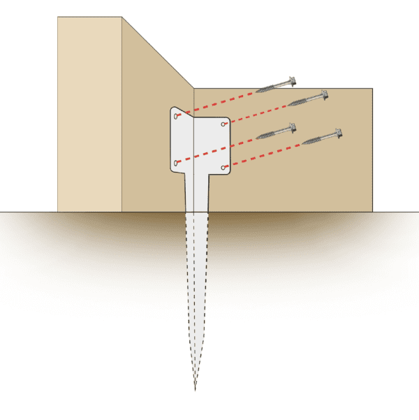 Single Sleeper Corner Support Spike | 440mm x 95mm