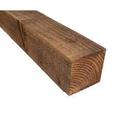 8FT 3" x 3" Wood Post Heavy Duty | Treated, Brown | Standard square fence posts, versatile and pre-treated for external use, ideal for fencing projects.