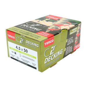 Decking Screws | 4.5 x 50 | Box of 250 | A softwood Decking Screw designed to give a rapid installation and also a secure fixing.
