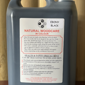 Wood Stain | EBONY BLACK - 5L | Ideal for application to Fencing, Trellis & Sheds. One coat is enough, but more coats can be painted for a deeper colour.