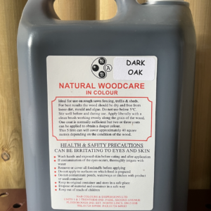 Wood Stain | DARK OAK - 5L | Ideal for application to Fencing, Trellis & Sheds. One coat is enough, but more coats can be painted for a deeper colour.