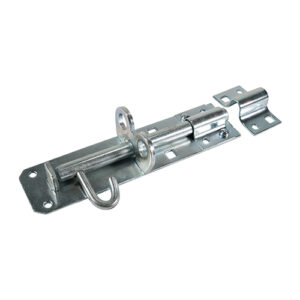 Brenton Padlock Bolt | 6" | Zinc | Used for securing flush mounted gates & shed doors, they are pad-lockable & fixed with carriage bolts for added security.