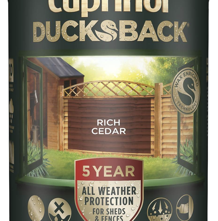 Cuprinol 5 Year Ducksback Harvest Brown 5L Charfleets Fencing